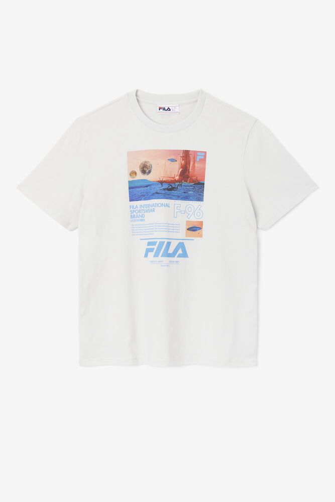 Fila T-Shirt Mens White Ceylon - Ireland 25068-UMSD